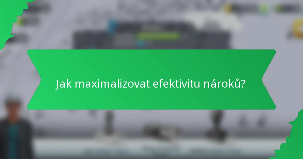 Jak maximalizovat efektivitu nároků?