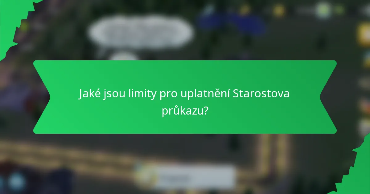 Jaké jsou limity pro uplatnění Starostova průkazu?
